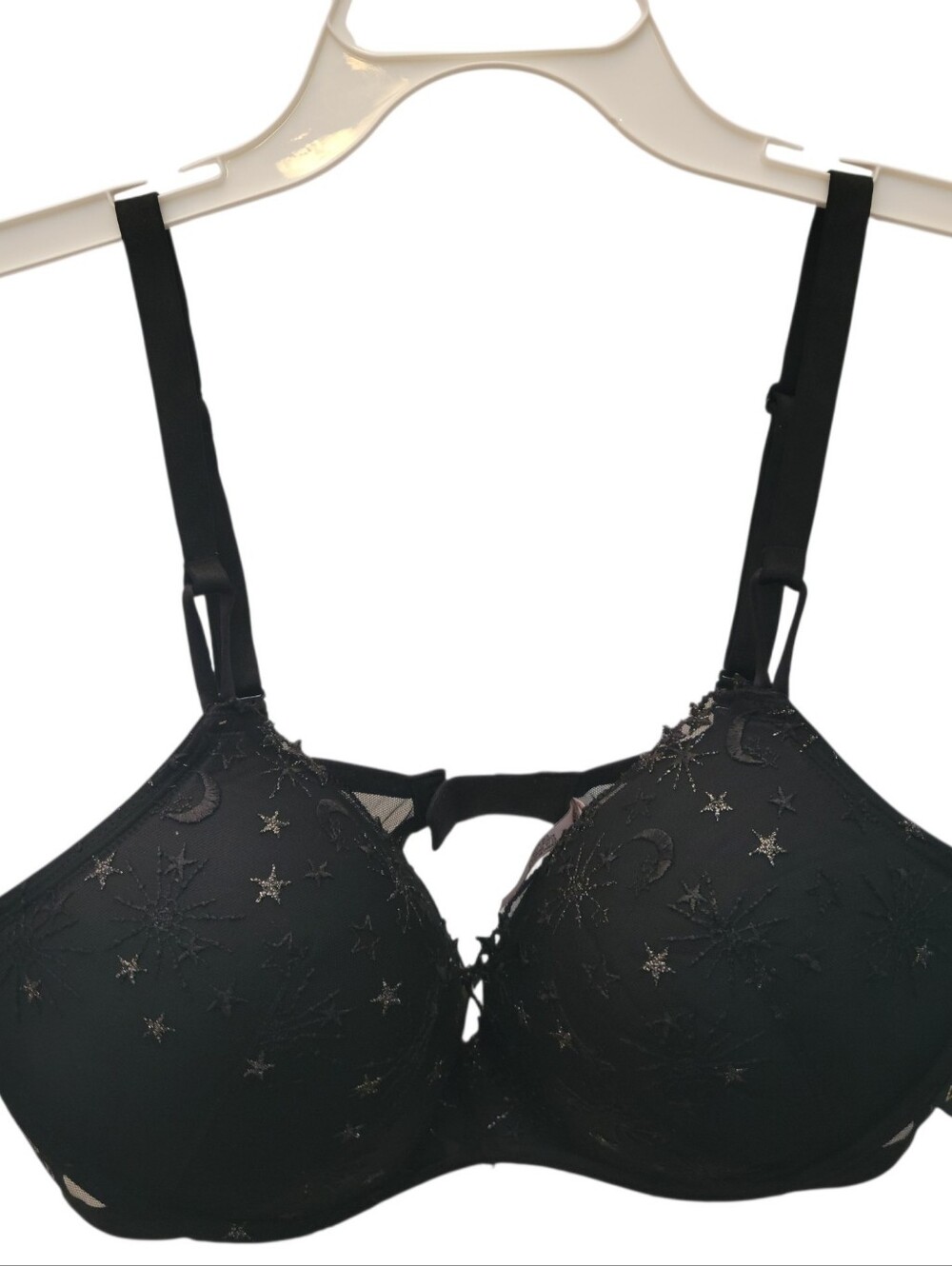 Victoria's Secret Black Star & Moon Lace Push-Up Bra